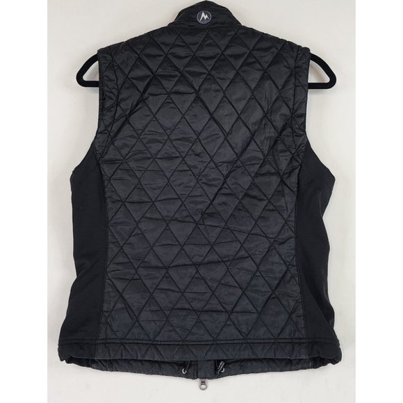 Marmot Vest Womens Small Black Logo Classic Quilted Puffer Outdoor Ski Hiking - Picture 2 of 12